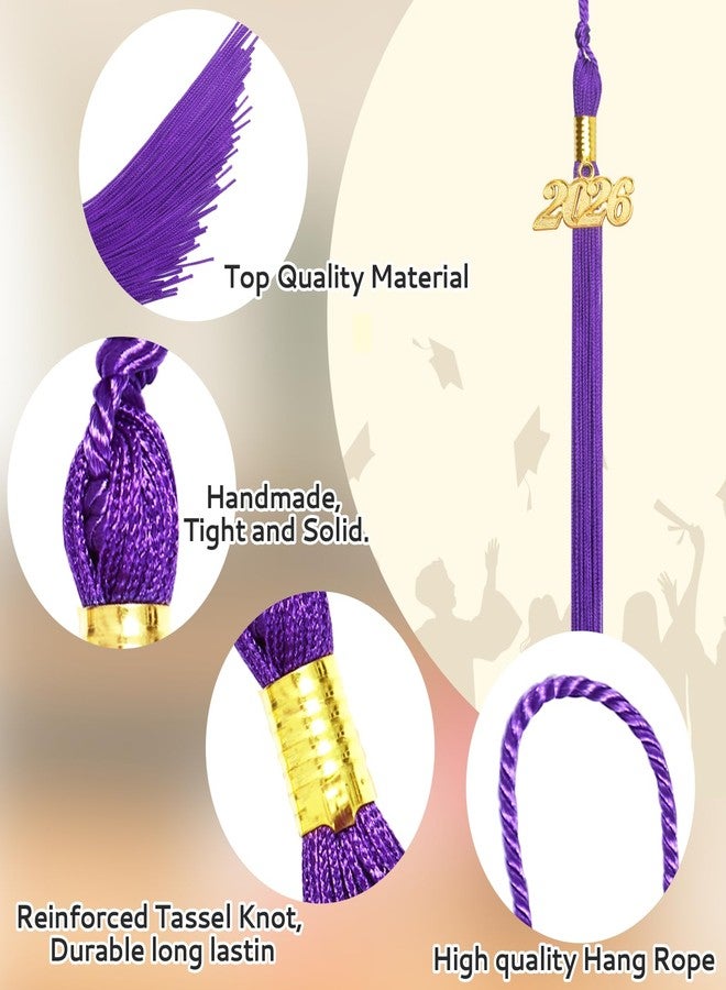 Nelisylux 2026 Tassel Graduation, Purple Graduation Tassel, Tassel Charms for Graduations Cap Decorations, Tassels Memorial Grad Cords for Class of 2026 College High School Graduate Hat Ceremonies Accessories - Image 5